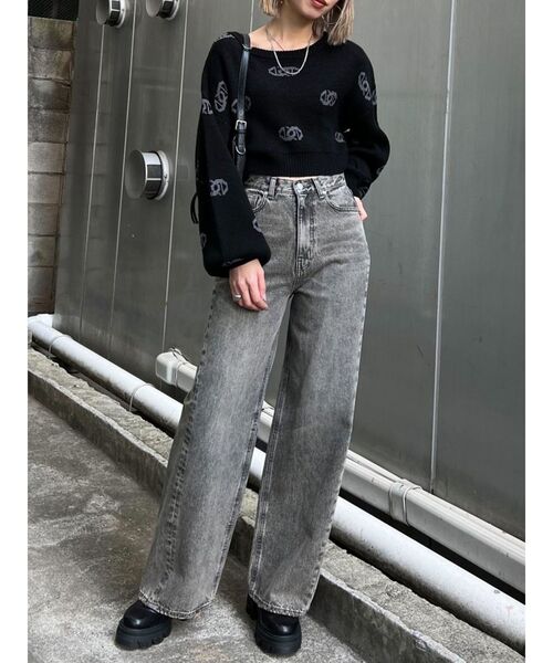 EMODA（エモダ）の「クルーネッククロップニット（ニット/セーター・レディース・ブラウン/ブラック・FREE）」の9枚目の写真