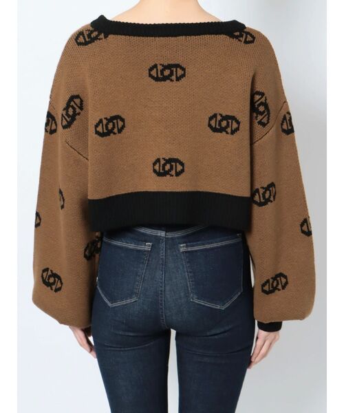 EMODA（エモダ）の「クルーネッククロップニット（ニット/セーター・レディース・ブラウン/ブラック・FREE）」の14枚目の写真