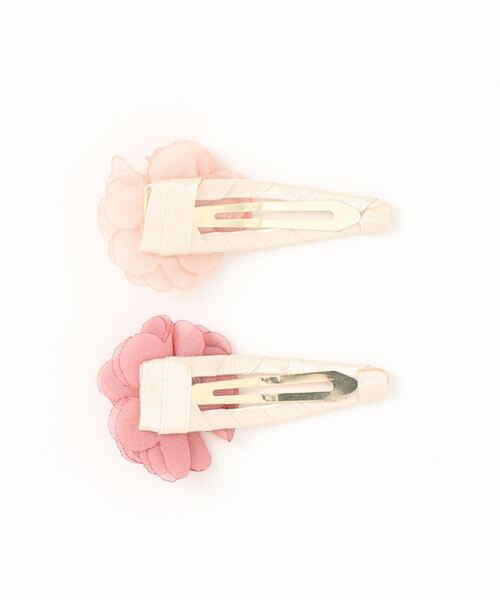 HAKKA KIDS（ハッカキッズ）の「フラワーモチーフヘアクリップ（バレッタ/ヘアクリップ・キッズ・ピンク/パープル・FREE）」の3枚目の写真