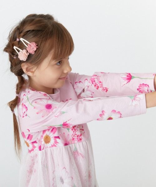 HAKKA KIDS（ハッカキッズ）の「フラワーモチーフヘアクリップ（バレッタ/ヘアクリップ・キッズ・ピンク/パープル・FREE）」の5枚目の写真