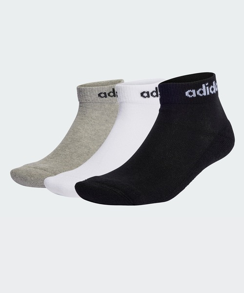 adidas(アディダス)の「リニア クッション アンクルソックス3足組 / アディダス adidas(ソックス/靴下・メンズ・Black/グレー/ホワイト・LARGE/SMALL/MEDIUM/X-LARGE)」の3枚目の写真