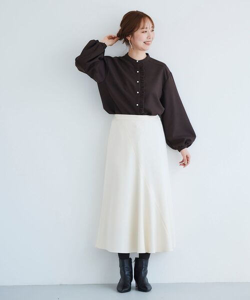 le.coeur blanc(ルクールブラン)の「カシミヤタッチフレアスカート(スカート・レディース・オフホワイト/イエロー/ライトグレー・38/36)」の21枚目の写真