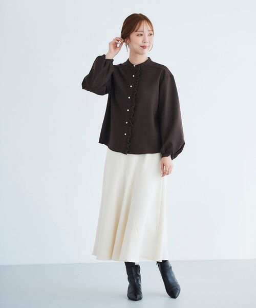 le.coeur blanc(ルクールブラン)の「カシミヤタッチフレアスカート(スカート・レディース・オフホワイト/イエロー/ライトグレー・38/36)」の22枚目の写真