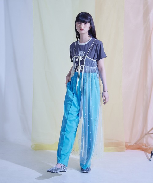 miette(ミエット)の「前後2wayパール付きチュールワンピース(ワンピース・レディース・ブラック/オフホワイト・FREE)」の17枚目の写真