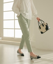 【SHOPLIST styled by DHOLIC 限定】 美脚 シルエット ストレッチ タック テーパードパンツ