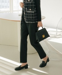 【SHOPLIST styled by DHOLIC 限定】 美脚 シルエット ストレッチ タック テーパードパンツ