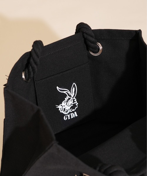 GYDA（ジェイダ）の「【GYDA/ジェイダ】 ショッパー風 キャンバストート（トートバッグ・レディース・ブラック/アイボリー・FREE）」の10枚目の写真
