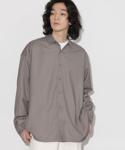 NANO universe（ナノユニバース）の「ビッグドレープシャツ 長袖（シャツ/ブラウス・メンズ・チャコール/グレー系その他4/ブラック/オフホワイト・S/M/L）」の18枚目の写真
