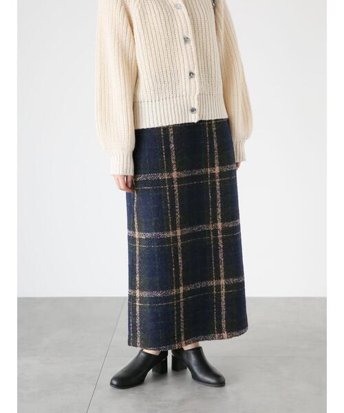 Te chichi TERRASSE(テチチテラス)の「ブークレチェックタイトスカート(スカート・レディース・オレンジ/ネイビー・F)」の2枚目の写真