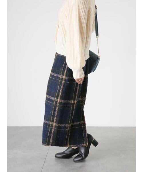 Te chichi TERRASSE(テチチテラス)の「ブークレチェックタイトスカート(スカート・レディース・オレンジ/ネイビー・F)」の4枚目の写真