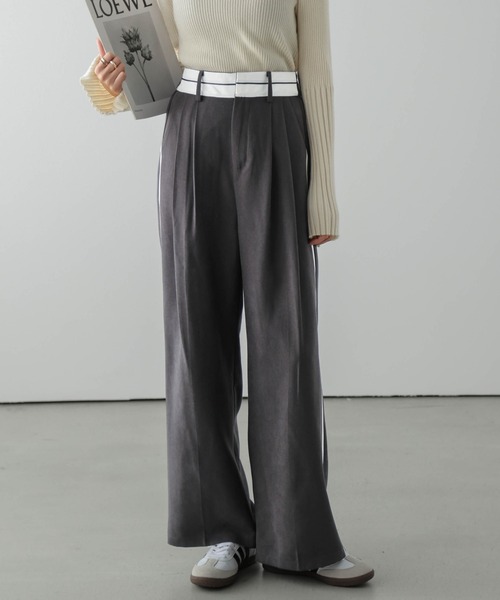 AMELY(エミリー)の「サイドラインワイドパンツ(その他パンツ・レディース・グレー/ブラック/ブラウン/チャコール・M/L)」の15枚目の写真