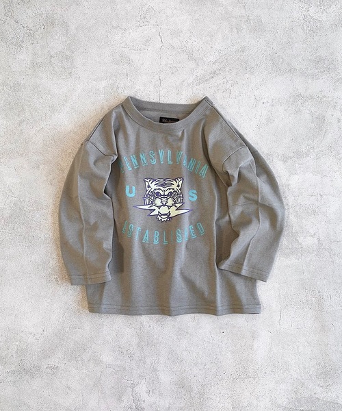 Life Support Products（ライフサポートプロダクツ）の「プリントロンティー（80～150cm）（Tシャツ/カットソー・キッズ・ホワイト系その他/ダークネイビー/レッド/ライトグリーン/ライトピンク/パープル/チャコール/グレー/オフホワイト/杢グレー・80/130/95/140/150/90/100/110/120）」の4枚目の写真