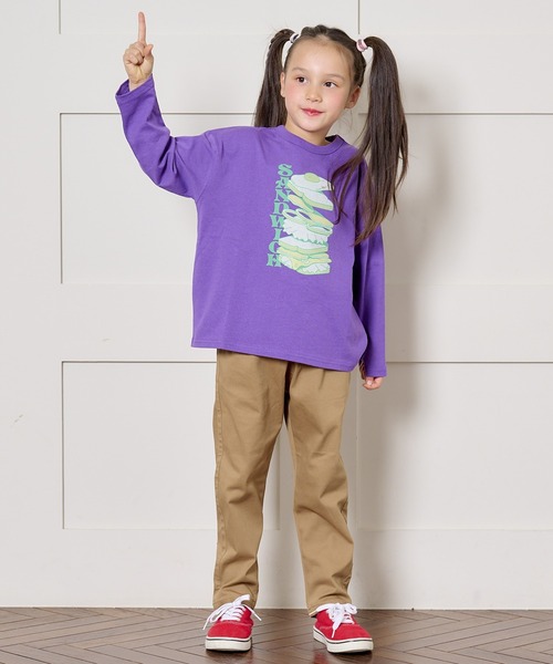 Life Support Products（ライフサポートプロダクツ）の「プリントロンティー（80～150cm）（Tシャツ/カットソー・キッズ・ホワイト系その他/ダークネイビー/レッド/ライトグリーン/ライトピンク/パープル/チャコール/グレー/オフホワイト/杢グレー・80/130/95/140/150/90/100/110/120）」の16枚目の写真