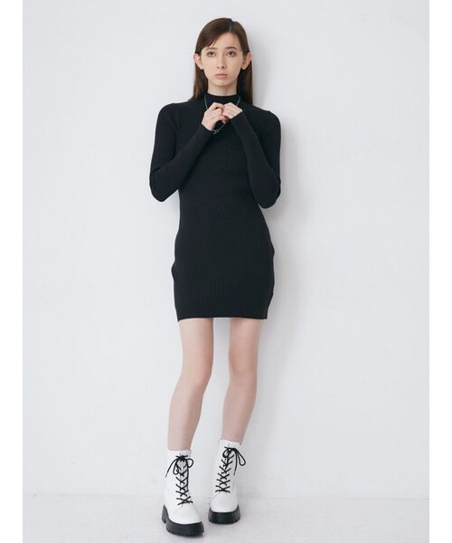 MURUA（ムルーア）の「ボトルネックニットミニワンピース（ワンピース・レディース・アイボリー/ブラック/その他1・FREE）」の8枚目の写真