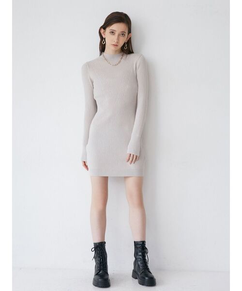 MURUA（ムルーア）の「ボトルネックニットミニワンピース（ワンピース・レディース・アイボリー/ブラック/その他1・FREE）」の10枚目の写真