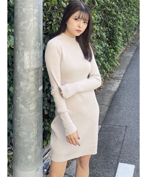 MURUA（ムルーア）の「ボトルネックニットミニワンピース（ワンピース・レディース・アイボリー/ブラック/その他1・FREE）」の20枚目の写真