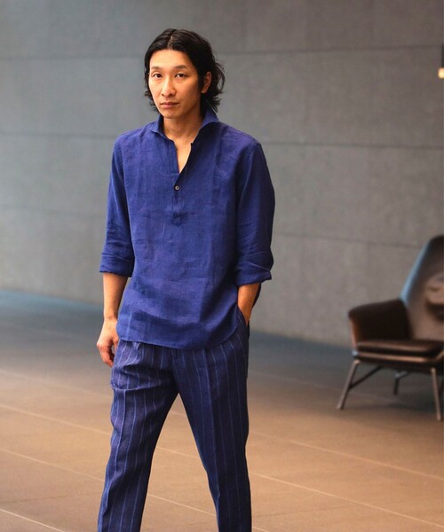 ORIAN / リネン プルオーバーシャツ　Mサイズ BEAMS F（ビームスF）ORIAN / リネン プルオーバーシャツ