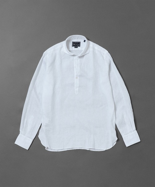 ORIAN（オリアン）の「ORIAN / リネン プルオーバーシャツ（シャツ/ブラウス・メンズ・ブラック/ホワイト/グリーン系その他5/オレンジ/インディゴブルー・SMALL/MEDIUM/LARGE/X-LARGE）」の8枚目の写真