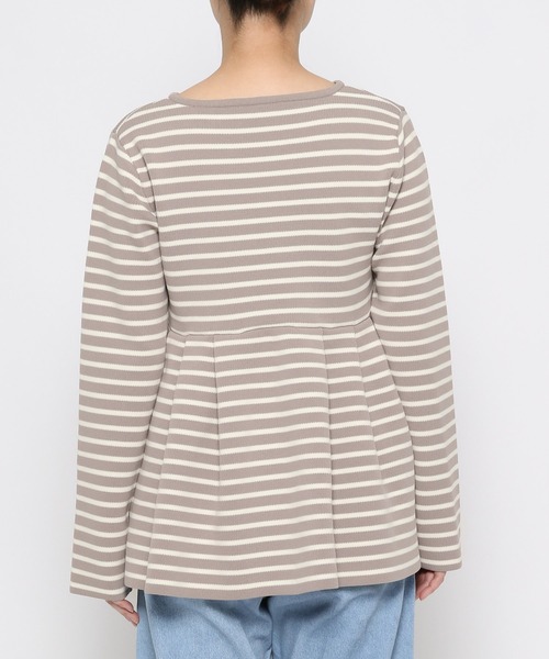 mysty woman(ミスティウーマン)の「パールボタンペプラムカーデ 101953(カーディガン/ボレロ・レディース・ベージュ系その他/ピンク/オフホワイト・FREE)」の9枚目の写真