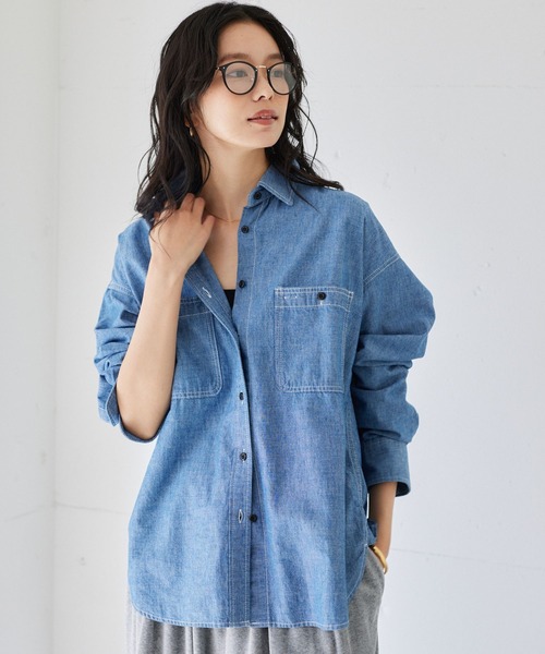 BARNYARDSTORM（バンヤードストーム）の「BARNYARDSTORM / ダンガリーデニムシャツ（シャツ/ブラウス・レディース・インディゴブルー/ライトブルー・FREE）」の20枚目の写真