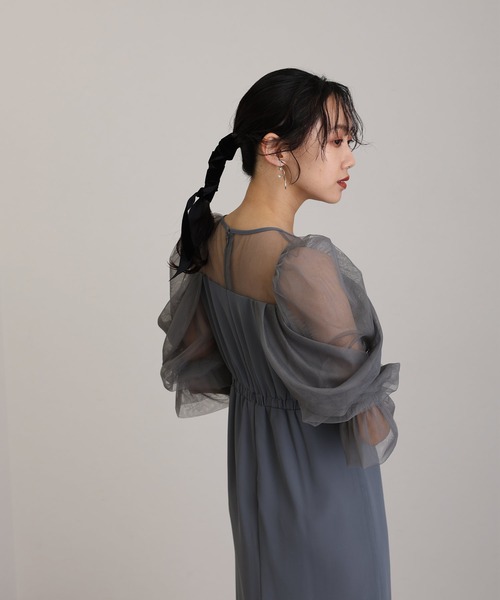 プールヴー　atlo お呼ばれドレス　ワンピース　結婚式　同窓会　成人式　卒業式 atlo（アトロ） ドレス セレモニーミモレ丈＆七分袖結婚式 パーティー