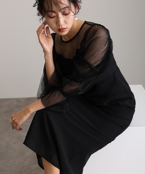 結婚式 同窓会 オケージョンドレス パーティードレス 袖あり&ロング