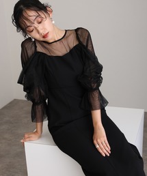 atlo（アトロ）の「結婚式 同窓会 オケージョンドレス パーティー ドレス 袖あり&ロング オフショルダー お呼ばれ フォーマル ワンピース 二次会 成人式 謝恩会 20代 30代（ドレス）」