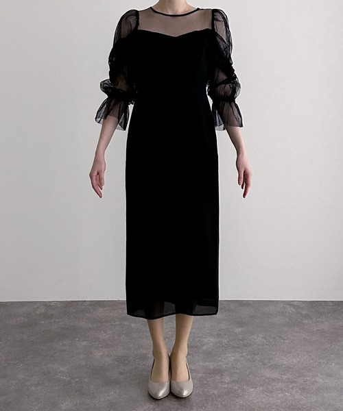 結婚式 同窓会 オケージョンドレス パーティードレス 袖あり&ロング