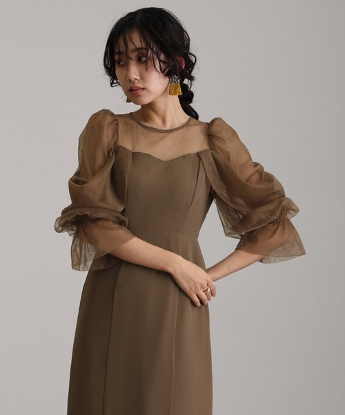 結婚式 同窓会 オケージョンドレス パーティードレス 袖あり&ロング