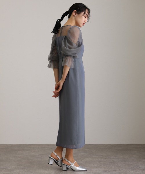 アトロ　オケージョンワンピース 結婚式 同窓会 オケージョンドレス パーティードレス 袖あり&ロング