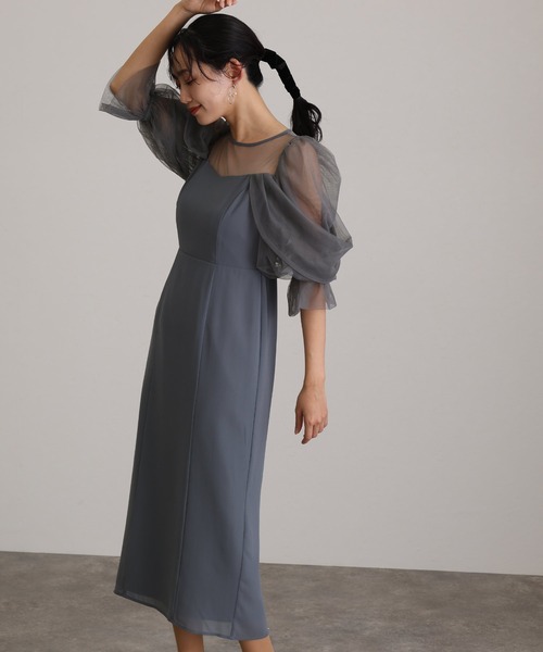 結婚式 同窓会 オケージョンドレス パーティードレス 袖あり&ロング