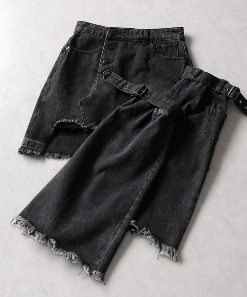 me+em select(ミームセレクト)の「【 2点セット 】ヴィンテージブラックダメージデニムミニスカート + デニムレッグカバー SET(デニムスカート・レディース・ブラック・SMALL/MEDIUM/LARGE)」の20枚目の写真