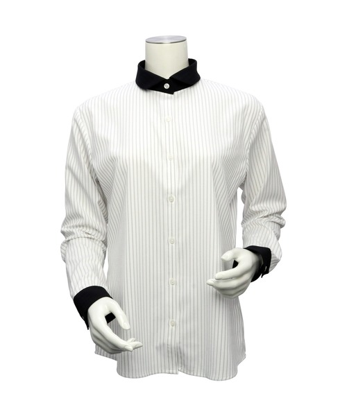 TOKYO SHIRTS（トウキョウシャツ）の「COFREX ラウンドクレリック 長袖ブラウス（シャツ/ブラウス・レディース・ホワイト・M/L/LL/S）」の5枚目の写真