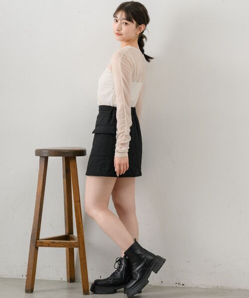 RETRO GIRL（レトロガール）の「シャーリングシアーインナー（Tシャツ/カットソー・レディース・ブラック/ダークグレー/ナチュラル/ブルー・FREE）」の5枚目の写真