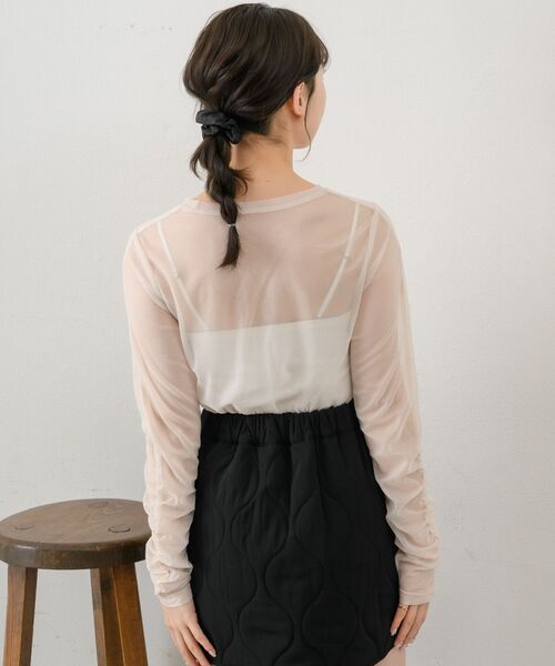 RETRO GIRL（レトロガール）の「シャーリングシアーインナー（Tシャツ/カットソー・レディース・ブラック/ダークグレー/ナチュラル/ブルー・FREE）」の6枚目の写真