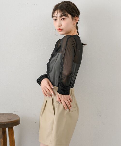 RETRO GIRL(レトロガール)の「シャーリングシアーインナー(Tシャツ/カットソー・レディース・ブラック/ダークグレー/ナチュラル/ブルー・FREE)」の14枚目の写真
