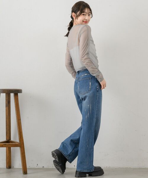 RETRO GIRL（レトロガール）の「シャーリングシアーインナー（Tシャツ/カットソー・レディース・ブラック/ダークグレー/ナチュラル/ブルー・FREE）」の18枚目の写真