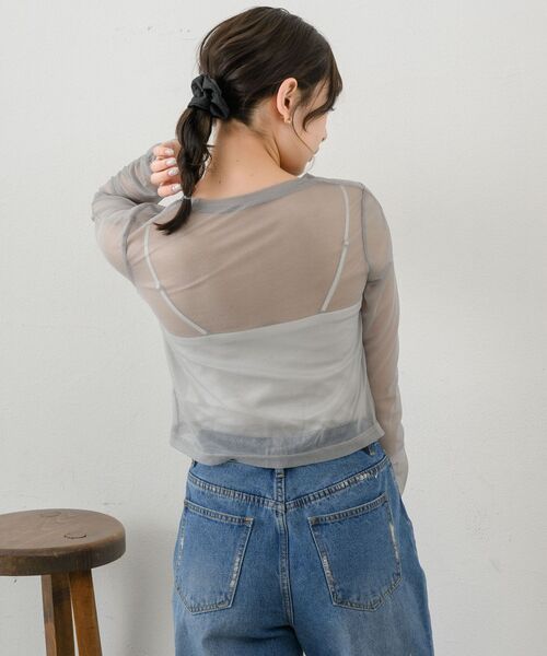 RETRO GIRL（レトロガール）の「シャーリングシアーインナー（Tシャツ/カットソー・レディース・ブラック/ダークグレー/ナチュラル/ブルー・FREE）」の15枚目の写真