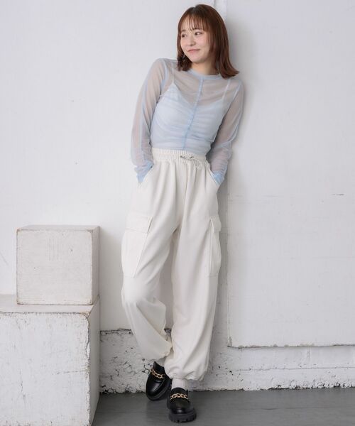 RETRO GIRL（レトロガール）の「シャーリングシアーインナー（Tシャツ/カットソー・レディース・ブラック/ダークグレー/ナチュラル/ブルー・FREE）」の16枚目の写真