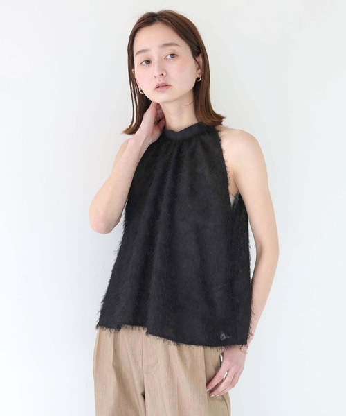 CLEIO（クレイオ）の「【CLEIO】フリンジジョーゼットアメリカンスリーブ/FRINGE GEORGETTE AMERICAN SLEEVES/940-11631（シャツ/ブラウス・レディース・ブラック/ホワイト/ライトグレー・FREE）」の12枚目の写真