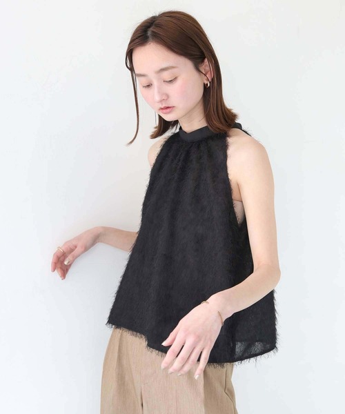 CLEIO（クレイオ）の「【CLEIO】フリンジジョーゼットアメリカンスリーブ/FRINGE GEORGETTE AMERICAN SLEEVES/940-11631（シャツ/ブラウス・レディース・ブラック/ホワイト/ライトグレー・FREE）」の13枚目の写真