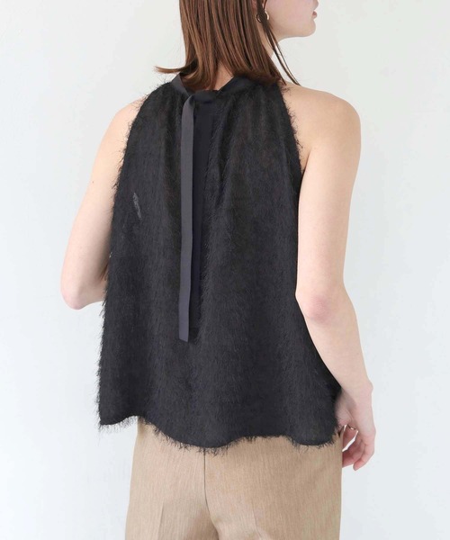 CLEIO（クレイオ）の「【CLEIO】フリンジジョーゼットアメリカンスリーブ/FRINGE GEORGETTE AMERICAN SLEEVES/940-11631（シャツ/ブラウス・レディース・ブラック/ホワイト/ライトグレー・FREE）」の15枚目の写真