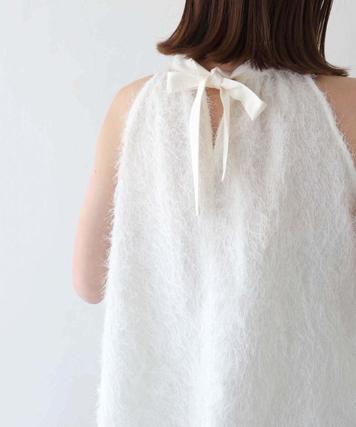 CLEIO（クレイオ）の「【CLEIO】フリンジジョーゼットアメリカンスリーブ/FRINGE GEORGETTE AMERICAN SLEEVES/940-11631（シャツ/ブラウス・レディース・ブラック/ホワイト/ライトグレー・FREE）」の7枚目の写真