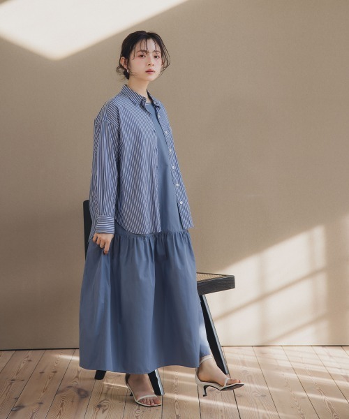 Petitjo（プッチージョ）の「小さいサイズ　さらっと羽織れるロングシャツ　低身長さん・小柄女性（シャツ/ブラウス・レディース・ネイビー・PS/PM/PL/PSS）」の10枚目の写真