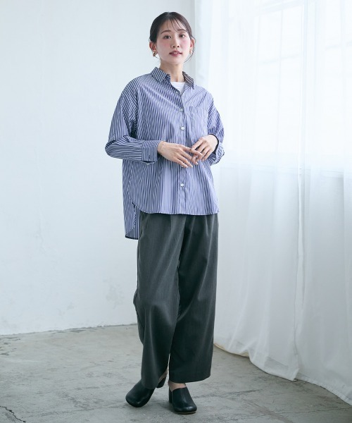 Petitjo（プッチージョ）の「小さいサイズ　さらっと羽織れるロングシャツ　低身長さん・小柄女性（シャツ/ブラウス・レディース・ネイビー・PS/PM/PL/PSS）」の18枚目の写真