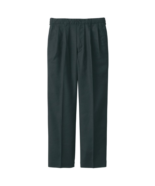 ヘンプ混シャツジャケット+ヘンプ混タックストレートパンツ セットアップ XL ブラック ヘンプ混 シャツジャケット タックストレートパンツ