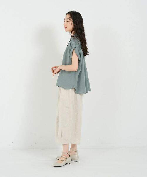 conges payes ADIEU TRISTESSE(コンジェ ペイエ アデュートリステス)の「リネンシャツ(シャツ/ブラウス・レディース・ブルーグレー/ライトグレー/ブラウン・38)」の9枚目の写真