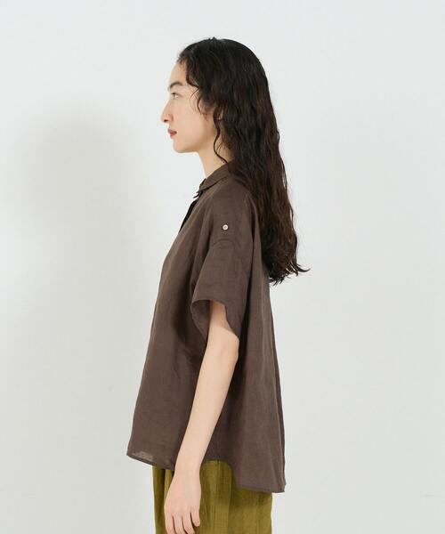 conges payes ADIEU TRISTESSE(コンジェ ペイエ アデュートリステス)の「リネンシャツ(シャツ/ブラウス・レディース・ブルーグレー/ライトグレー/ブラウン・38)」の17枚目の写真