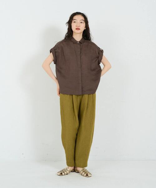 conges payes ADIEU TRISTESSE(コンジェ ペイエ アデュートリステス)の「リネンシャツ(シャツ/ブラウス・レディース・ブルーグレー/ライトグレー/ブラウン・38)」の19枚目の写真