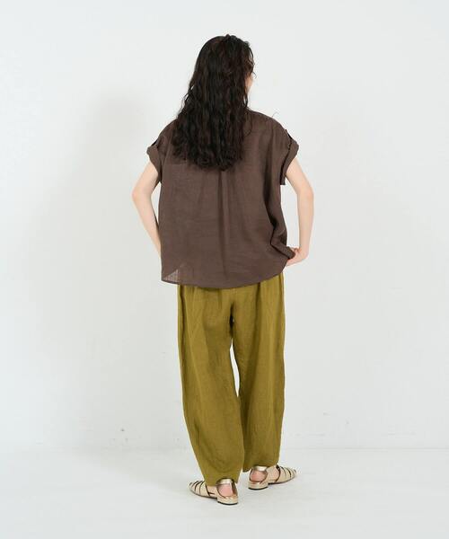 conges payes ADIEU TRISTESSE(コンジェ ペイエ アデュートリステス)の「リネンシャツ(シャツ/ブラウス・レディース・ブルーグレー/ライトグレー/ブラウン・38)」の20枚目の写真